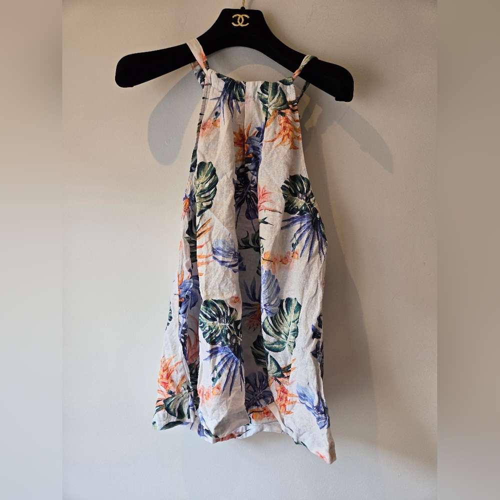 Tommy Bahama Floral Linrn Top Size Small